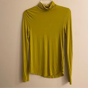 & Other Stories Chartreuse Fitted Turtleneck Top